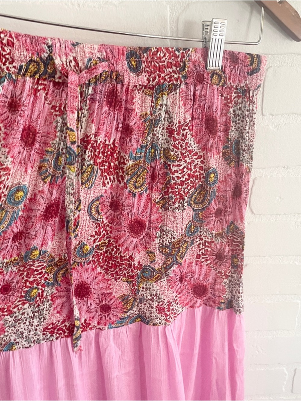Vintage Boho Tiered Summer Maxi Skirt Sheer Panel Floral Romantic One Size S-L - Picture 7 of 13